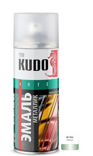 Эмаль универсальная металлик 520 мл аэрозоль KUDO, зелёная