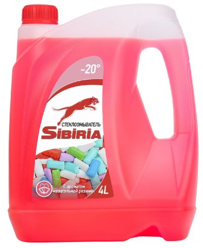 Жидкость стеклоомывателя зимняя 4 л SIBIRIA -20 Бабл гам