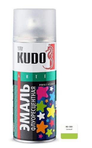 Эмаль флуоресцентная 520 мл аэрозоль KUDO, зеленая