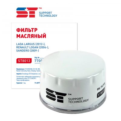 Фильтр масляный LADA Largus 12- Renault Logan 04-, Duster 10- Nissan Almera (G15) 12- ST