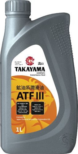 Масло TAKAYAMA  ATF lll ( 1 л)  ПЛАСТИК минер.трансм.