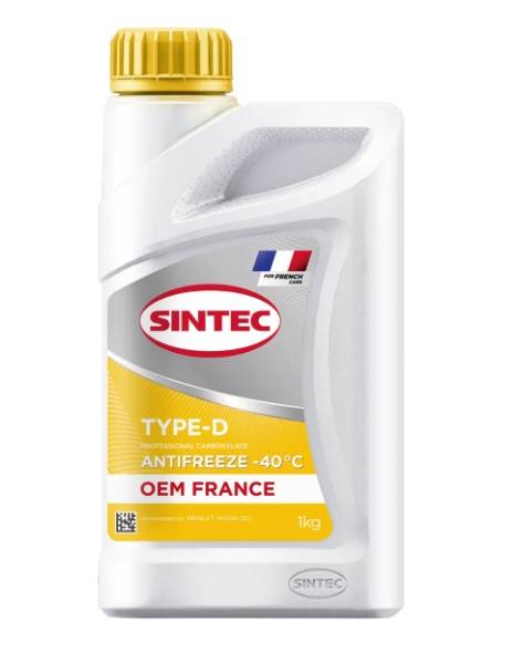 Антифриз SINTEC OEM France Type-D - 40  1 кг желтый