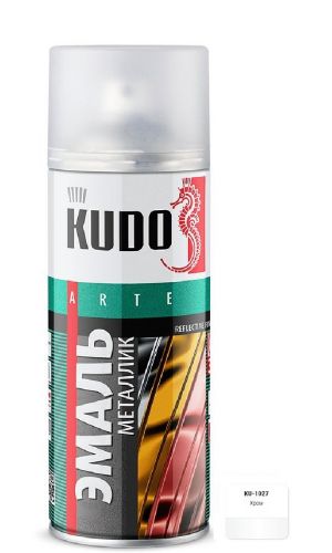 Эмаль универсальная металлик 520 мл аэрозоль KUDO, хром