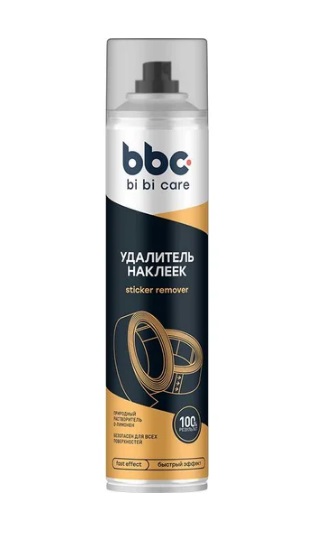 Удалитель наклеек и следов клея  400 мл BiBiCare аэрозоль