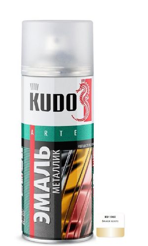 Эмаль универсальная металлик 520 мл аэрозоль KUDO, вечное золото
