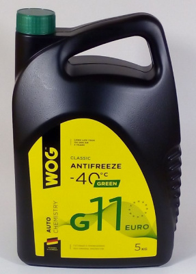 Антифриз WOG G-11 -40  5 кг зеленый гибридный