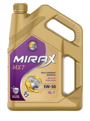 Масло MIRAX MX7 5W30 A3/B4, SL/CF (4 л) синт.