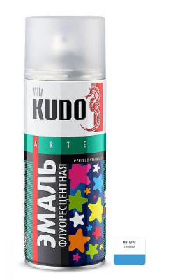 Эмаль флуоресцентная 520 мл аэрозоль KUDO, голубая