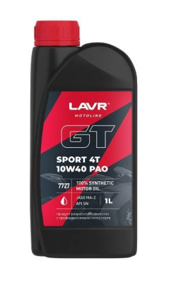Масло LAVR MOTO 4T GT SPORT  10W40 SN 1 л синт.АКЦИЯ