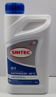 Антифриз SINTEC UNIVERSAL G-11   1 кг  синий, новая канистра