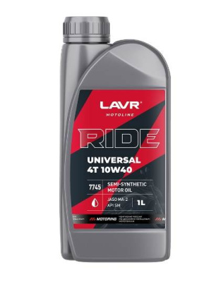 Масло LAVR MOTO 4T RIDE UNIVERSAL  10W40 SM  1 л п/синт.