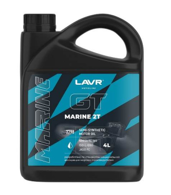 Масло LAVR MOTO 2T GT Marine FC  4 л п/синт.