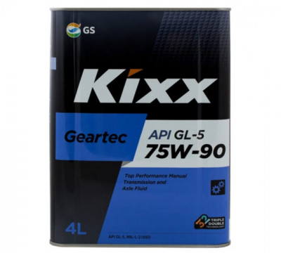 Масло KIXX Geartec 75W90 GL-5   4л мет. п/синт.
