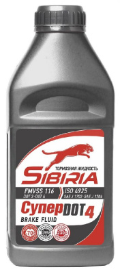 Тормозная жидкость SIBIRIA Супер DOT-4  455 г
