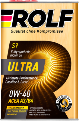 Масло ROLF Ultra 0W40 A3/B4  SN/CF  4 л синт. мет. канистра