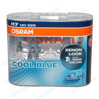Лампа Н7 12V  55W OSRAM PX26d галогенная Cool Blue Intense 4200K +20% (2 шт), H7