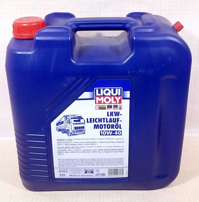 Масло LIQUI MOLY LKW-Leichtlauf-Motoroil Basic 10W40 SL/CI-4 A3/B4/E7 (20 л) синт.