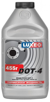 Тормозная жидкость LUXЕ DOT-4 455 г серебр.кан