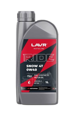 Масло LAVR MOTO 4T RIDE SNOW 0W40 SN 1 л синт