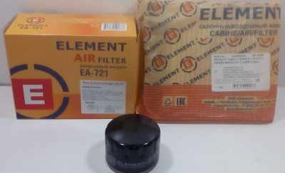Комплект фильтров RENAULT Logan1, Sandero1 1.6-16кл. (EO-850,EA-721,EC-808) 'Элемент'