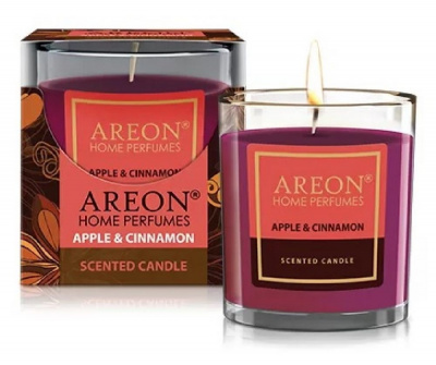 Свеча ароматическая 'AREON' HOME PERFUME  Apple & Cinnamon/Яблоко и корица 120 гр.АКЦИЯ