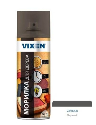Морилка для дерева 520 мл аэрозоль VIXEN черный, аэрозоль