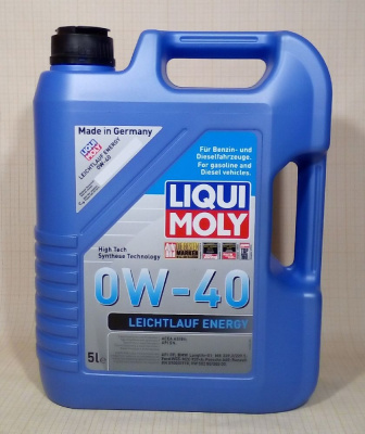 Масло LIQUI MOLY Leiсhtlauf Energy 0W40 SN A3/B4 (5 л) синт.