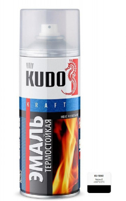 Эмаль термостойкая 520 мл аэрозоль KUDO, черная