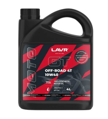 Масло LAVR MOTO 4T GT OFF ROAD  10W40 SM  4 л синт.