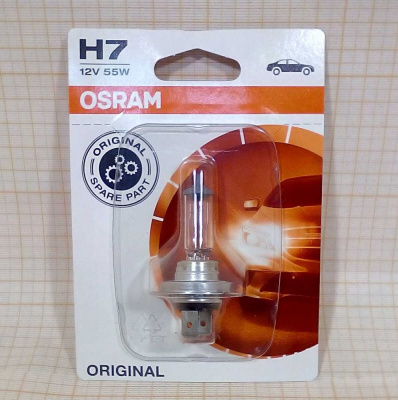 Лампа Н7 12V  55W OSRAM PX26d галогенная, H7 блистер