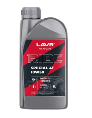 Масло LAVR MOTO 4T RIDE SPECIAL  10W50 SN   1 л синт.