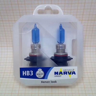 Лампа НВ3 12V 65W NARVA P20d галогенная RANGE POWER WHITE (2 шт), HB3