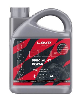 Масло LAVR MOTO 4T RIDE SPECIAL  10W40 SN  4 л синт.
