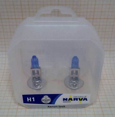 Лампа Н1 12V  55W NARVA P14,5s RANGE POWER WHITE (комп. 2 шт.) +30%