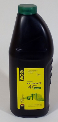 Антифриз WOG G-11 -40  1 кг зеленый гибридный   АКЦИЯ
