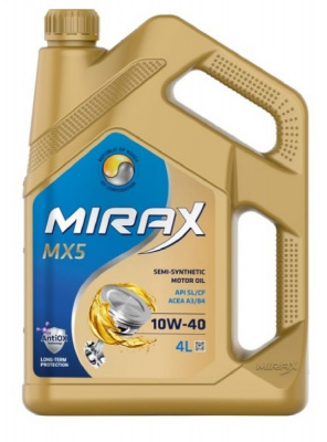 Масло MIRAX MX5 10W40 A3/B4, SL/CF (4 л) п/синт