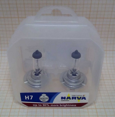 Лампа Н7 12V  55W NARVA PX26d галогенная Range Power  +90% (2 шт),  Н7