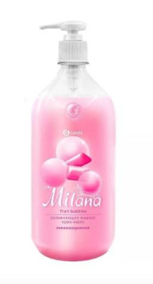 Жидкое крем-мыло 1 л GRASS Milana FRUIT BUBBLES  с дозатором