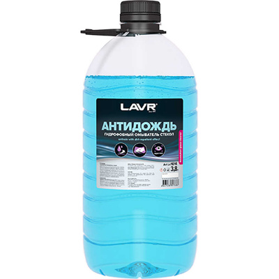 Жидкость стеклоомывателя летняя 3,8 л  LAVR Антидождь гидрофобный