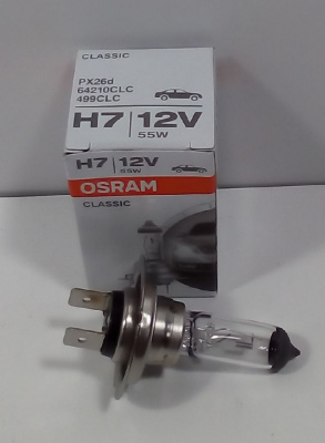 Лампа Н7 12V  55W OSRAM PX26d галогенная, H7  CLASSIC
